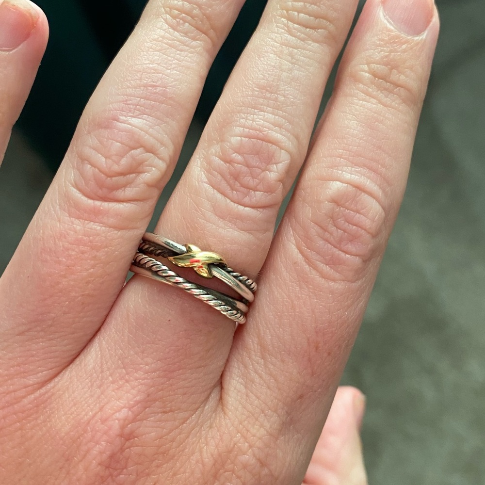 David Yurman X Crossover Band Ring
Sterling Silver with 18K Yellow Gold, 6mm